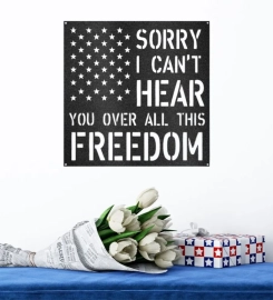 All This Freedom Patriotic Metal Sign Wall Decor, Metal Sign Outdoor, Cut Metal