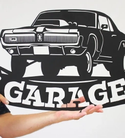 Classic Muscle Car Cut Metal Sign, Garage Metal Wall Art, Man Cave