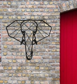 Geometric Elephant Custom Family Name Metal Sign,Metal Monogram Sign, Door