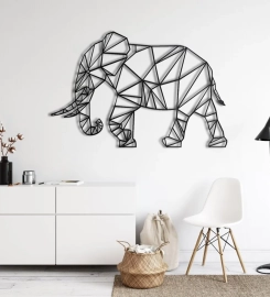 Geometric Elephant , Metal Elephant Decor, Metal Wall Decor, Animal Art