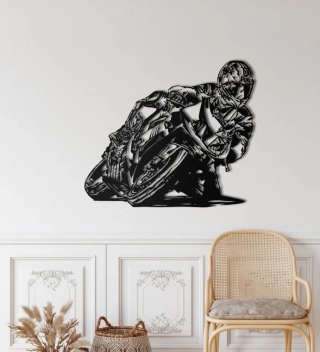 Motorcycle Race Wall Art, Metal Wall Art, Metal Wall Decor, Living