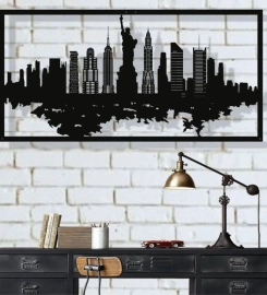 New York Skyline Metal Wall Art, Metal Wall Decor, Metal Wall Han